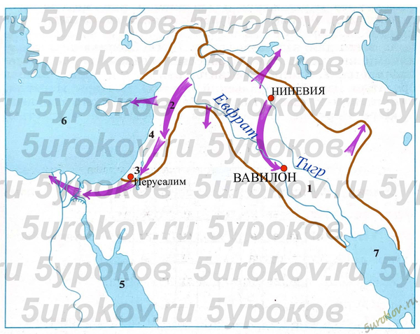 Контурная карта Ассирия