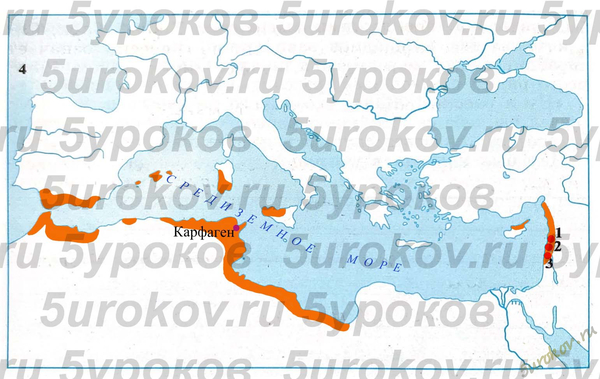 Контурная карта Финикийские колонии