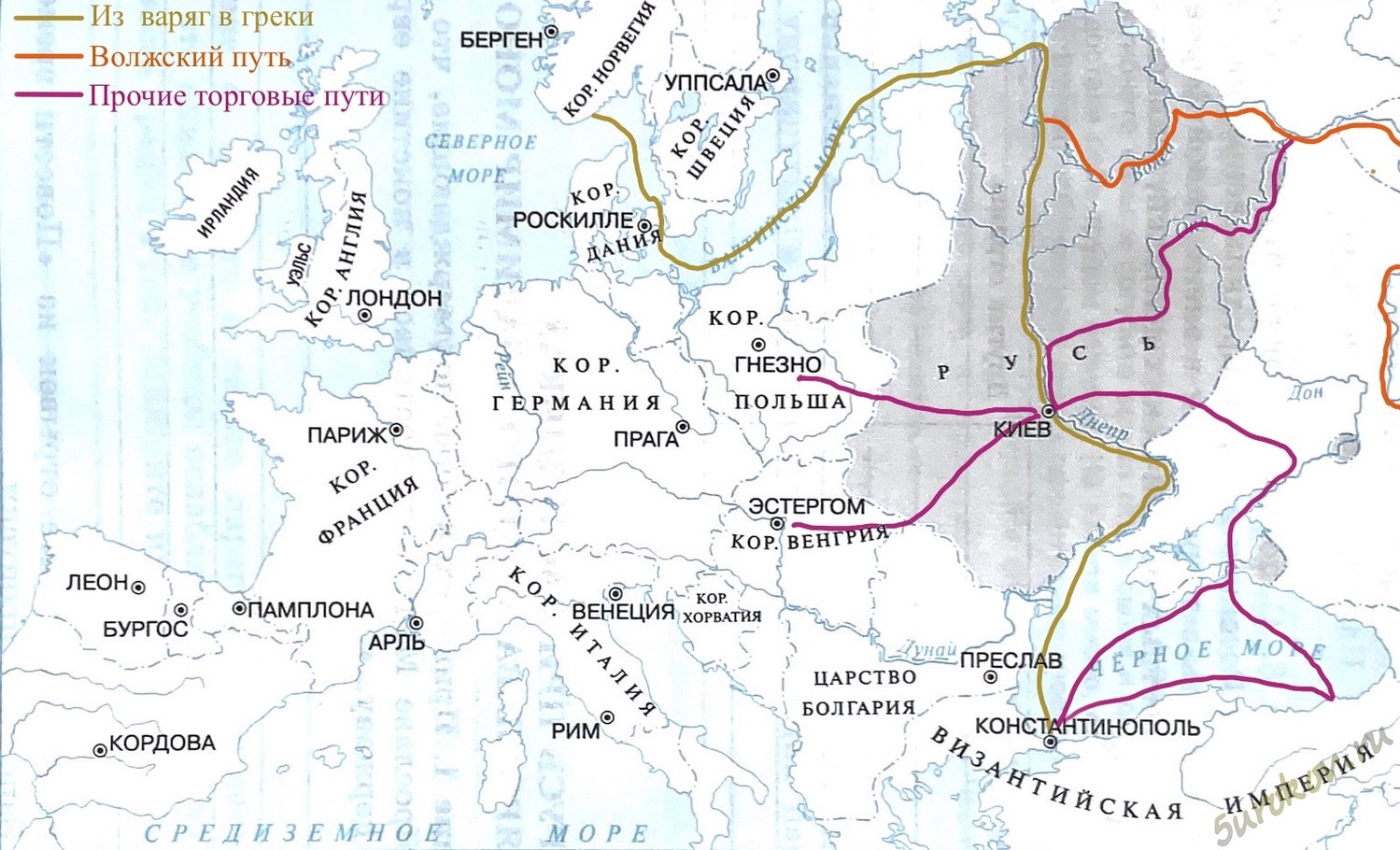 Путь из Варяг в греки на карте